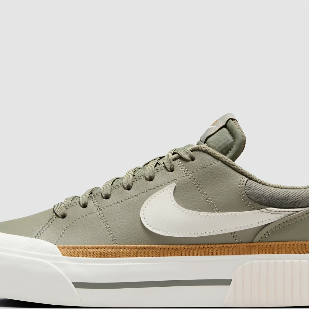 Nike Olive Green Sneakers with White Swoosh. Womens Sz 10 court Legacy Lift - Picture 4 of 7